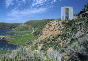 The unused draw-off tower at Teton, near Wilford, Idaho